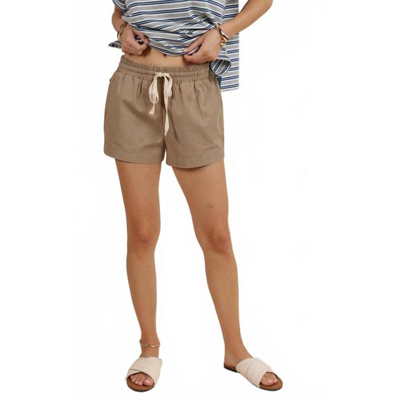 NEW SAGE THE LABEL tracks drawstring short in cocoa - Picture 1 of 4